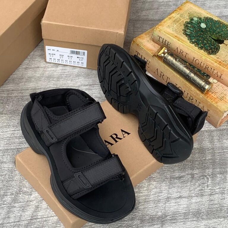ZARA sandals on display, showcasing their design and materials.