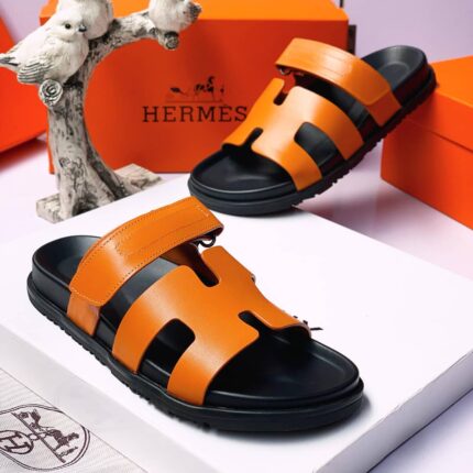 Brown Quality Herms Slippers