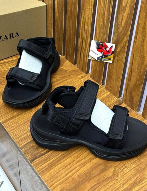 ZARA sandals on display, showcasing their design and materials.