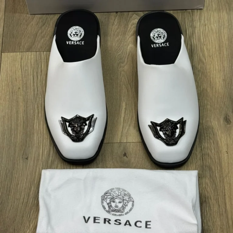 Sophisticated and daring, the Black Versace Leather Half-Shoe redefines luxury with bold design and premium craftsmanship.