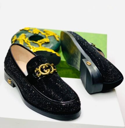Timeless and refined, the Gucci Men’s Black Leather Loafers deliver luxury craftsmanship with a sleek, sophisticated edge.