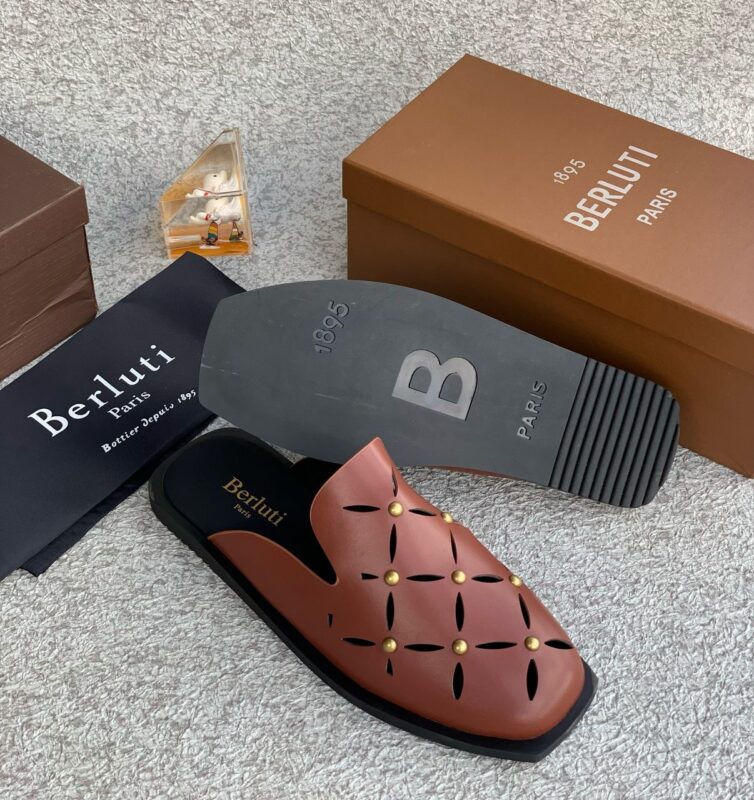 Handcrafted excellence defines the Brown Berluti Leather Half-Shoe — a refined slip-on for the discerning gentleman.