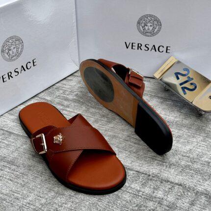 Versace Men's Slides (Brown)