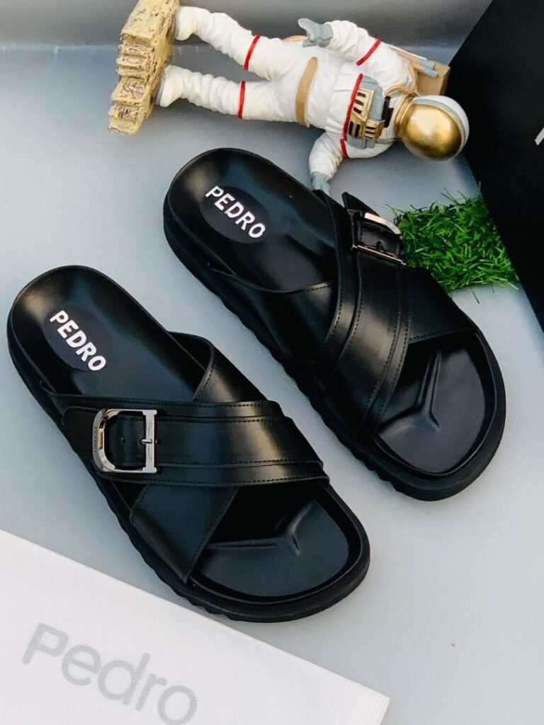 Shop your way to the best in Nigerian style with these stylish Pedro sandals. Available in a variety of colors and designs.