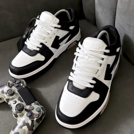 Urban Vibe Bolt Low-Top Sneakers (Black & White)