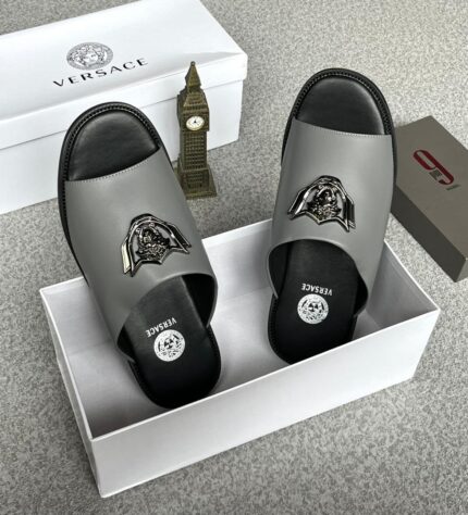 The Versace Medusa Head Leather Slide