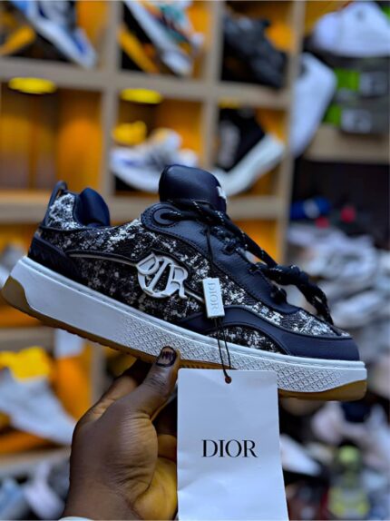 The Dior Navy Monogram Woven Sneaker