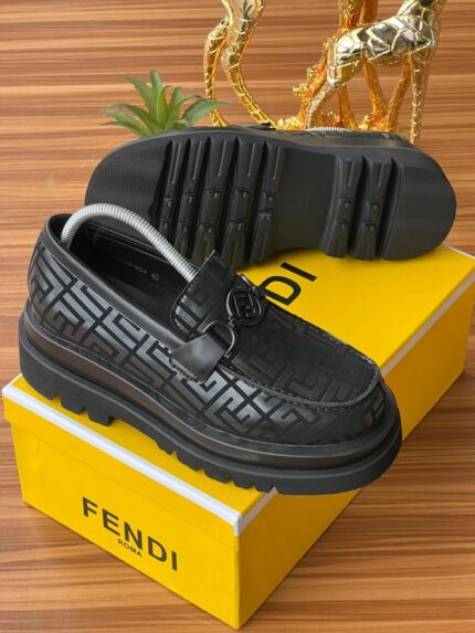 Black Fendi loafers