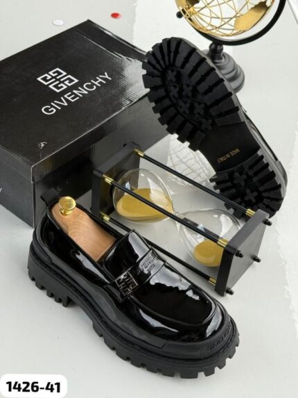 GIVENCHY Black Patent Lug-Sole Loafer
