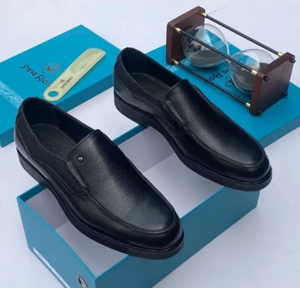 Classic Premium Black Leather Loafers