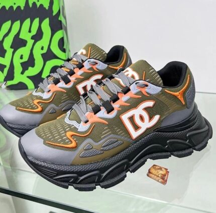 Urban Edge DC Chunky Sneakers (Olive & Orange)