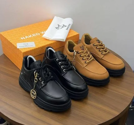 Naked Wolfe Urban Luxe Platform Sneakers – Black & Tan