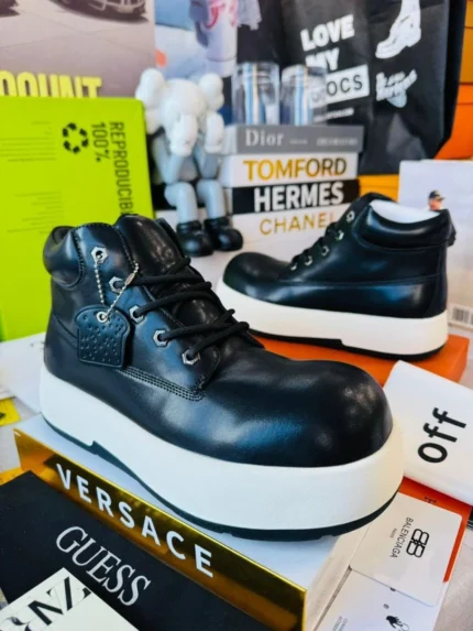 Camel Luxe Platform Work Boots