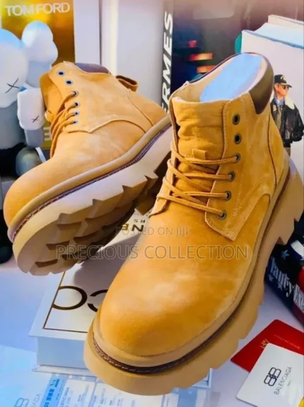 Classic Camel Suede Chunky Boots