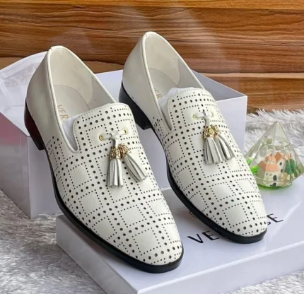 Classic Tassel Luxury Loafers (White )