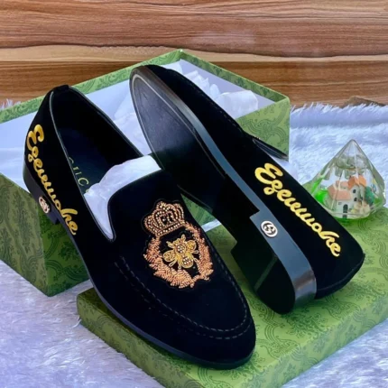 Royal Crest Velvet Loafers