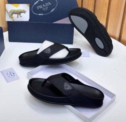 Prada Black Thong Slides