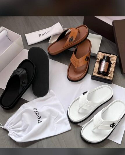 Pedro Monogram Leather Flip-Flops