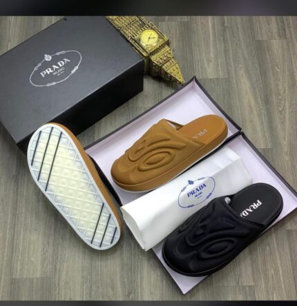 Prada Padded Nylon Logo Mules