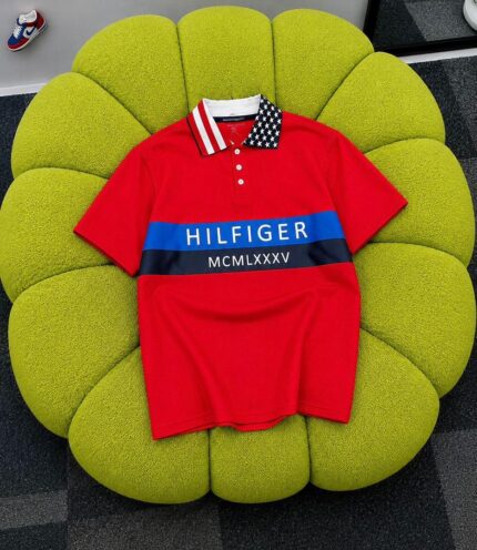 Luxury Red Tommy Hilfiger Polo Shirt