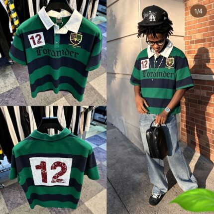 Foramder "12" Green Rugby Polo shirt