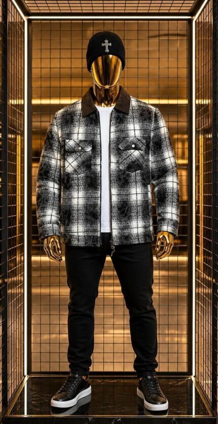 Luxury Fleece Collar Zip-front Jacket
