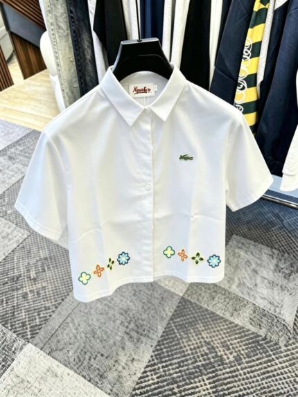 Lacoste White Unisex Short-sleeve Shirt