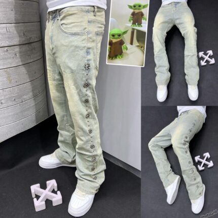 Luxury Light Wash Denim Jeans