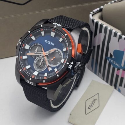 Luxury Fossil chronograph Blue Dial wristwatch
